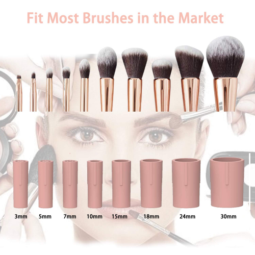 Fesmey Makeup Brush Cleaner Dryer Machine,Super-Fast Electric Brush Cleaner  Spinner with 8 Size Collars,Automatic Brush Cleaner Spinner Makeup Brush