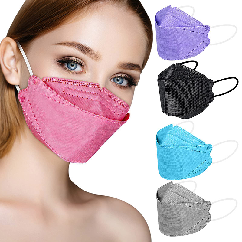 Wecolor 10Pcs KF94 Mask Fish Mouth Type Disposable 4Ply Protection